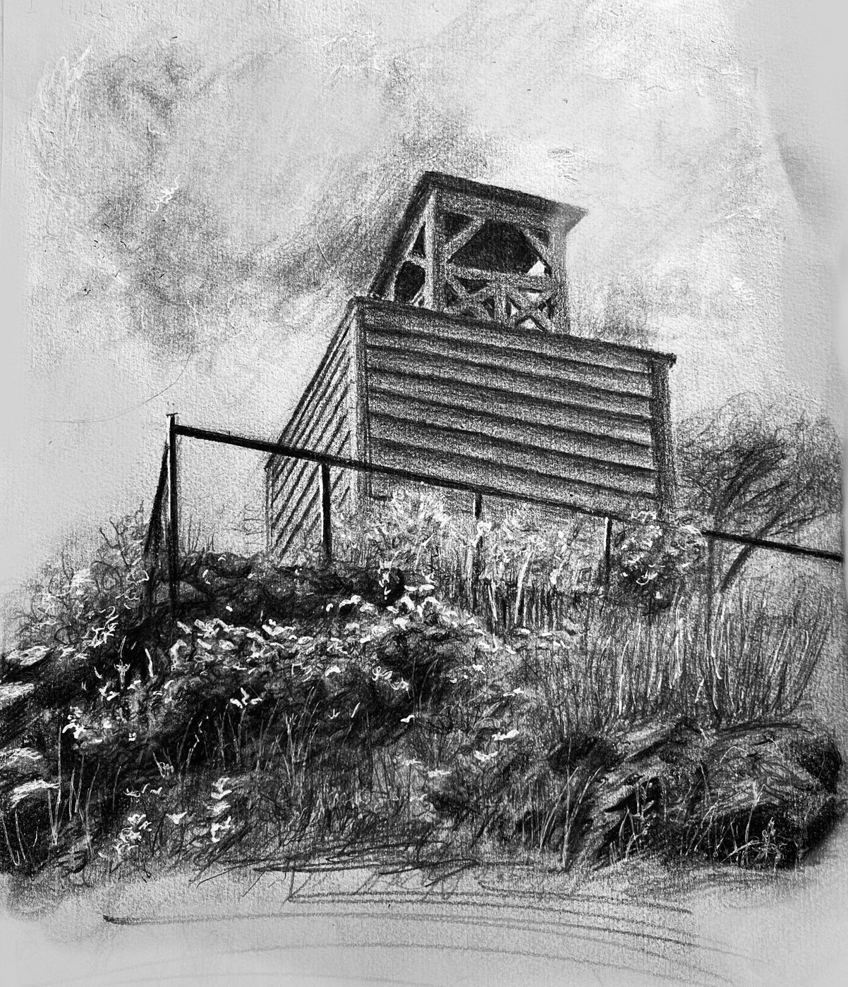 The Belfry - graphite architectural drawing